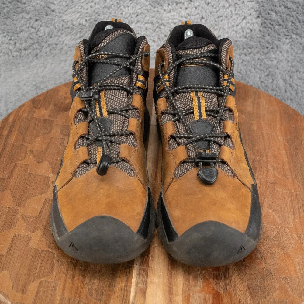 KEEN Targhee Mid Hiking Boots Kids Size 5 Brown Good Waterproof Outdoor